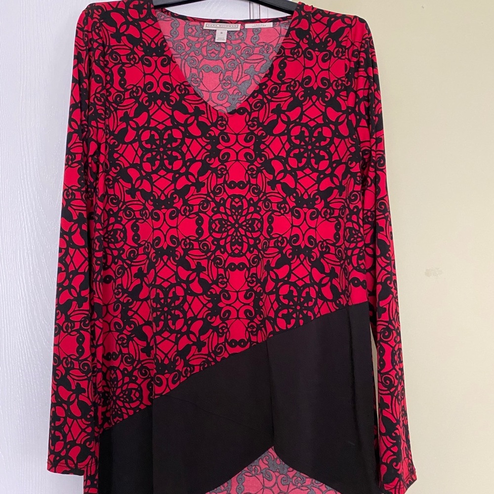 Red and Black Blouse